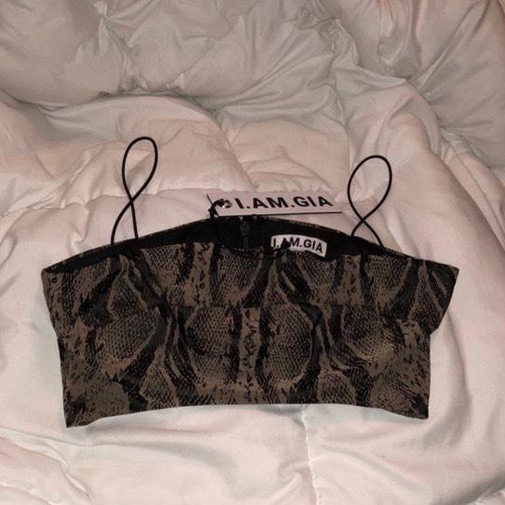 BRAND NEW I.AM.GIA Capricorn Snake Print Crop Top